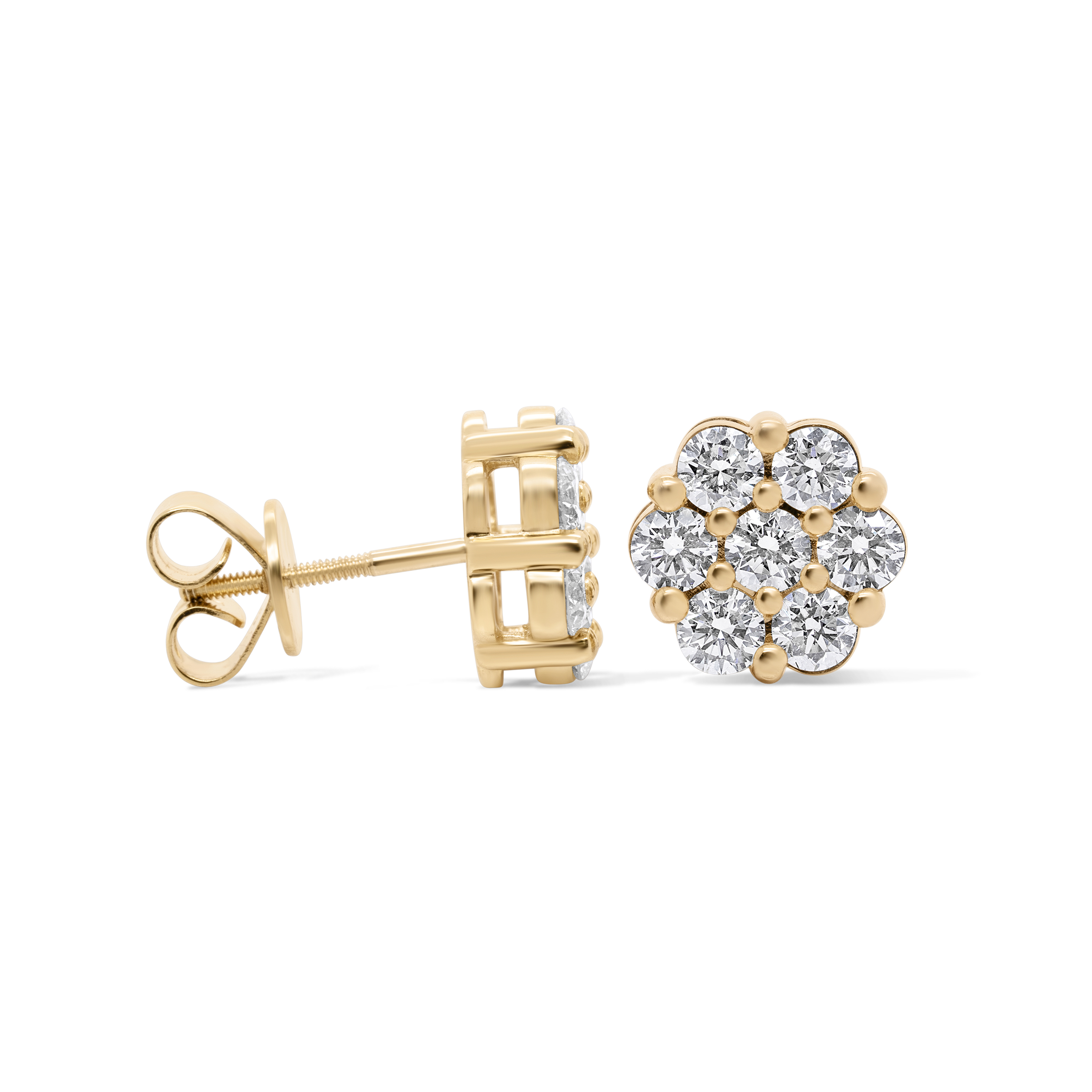 Diamond Earrings 1.60 ct. 10K Yellow Gold